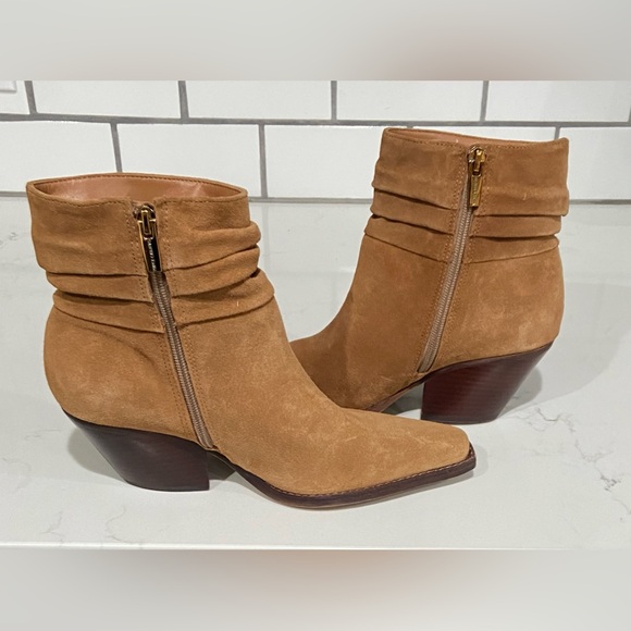 Vince Camuto Nerlinji Brown Leather Suede Ankle Boots Women’s Size 6.5 New - Picture 4 of 10